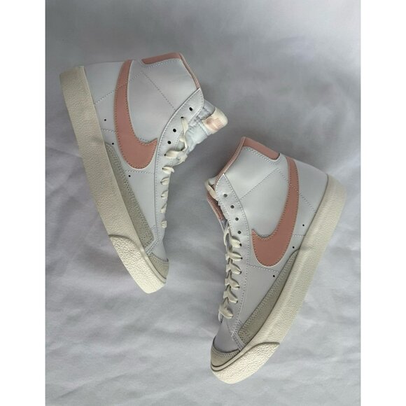 7Y | 8.5 WOMEN'S NIKE Blazer Mid white pink sail DA4086-128 SNEAKERS SPORTSWEAR - Picture 1 of 9